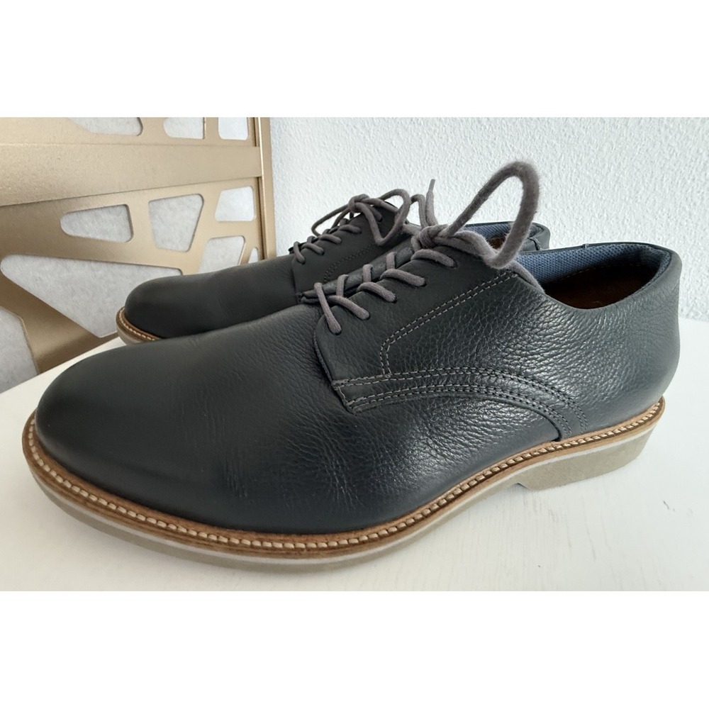 Nordstrom 1901 Men's Navy Blue Pebbled Leather Wingtip Oxford Shoes Size 11 M